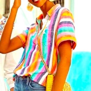 J. Crew Multicolor Striped Blouse